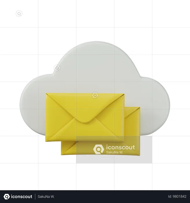 Mail Cloud  3D Icon