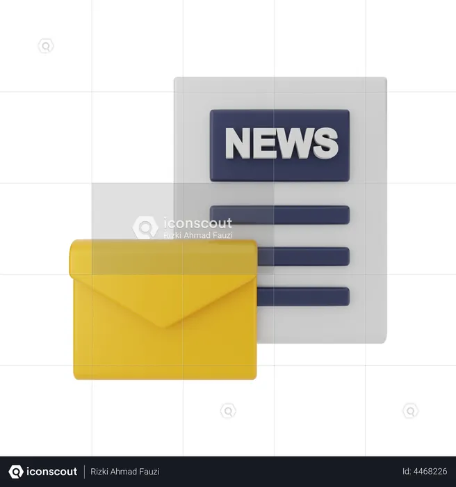 Correio com boletim informativo  3D Icon