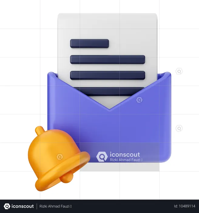 Mail-Datei-Benachrichtigungsglocke  3D Icon