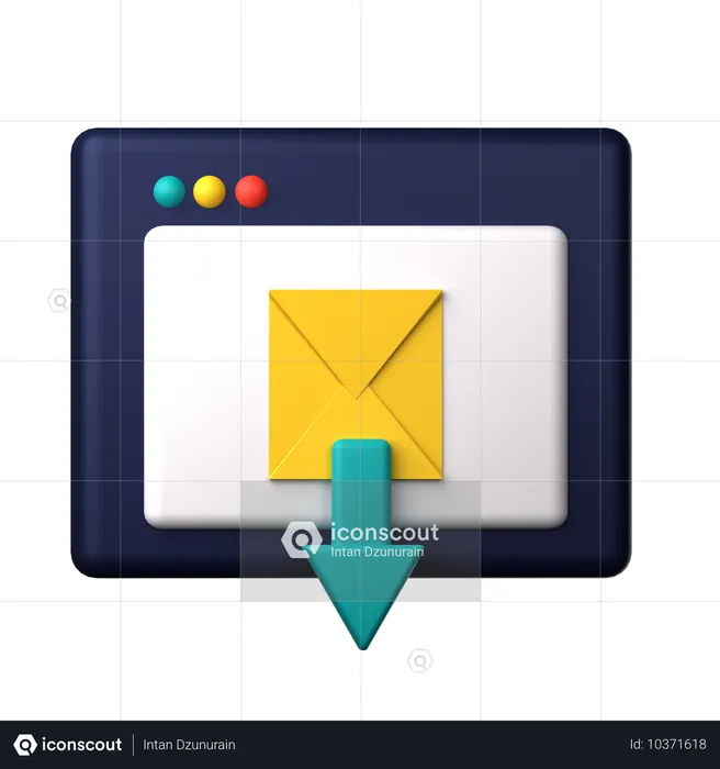 Mail Download  3D Icon