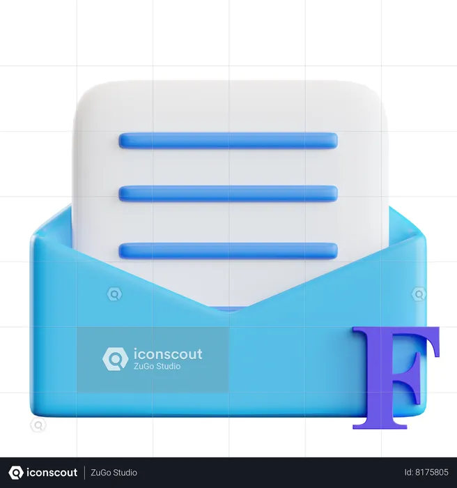 Mail Font  3D Icon