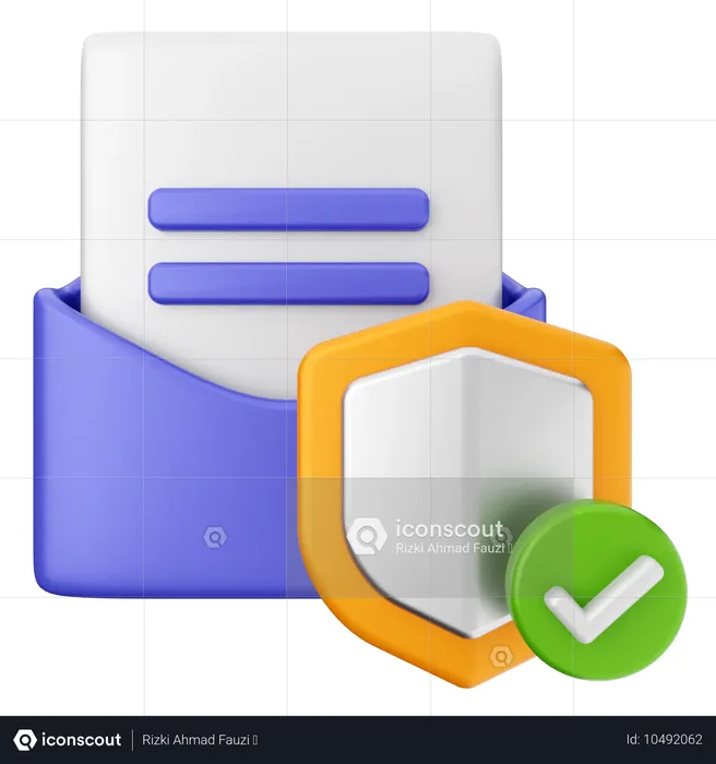 Mail Internet Security  3D Icon