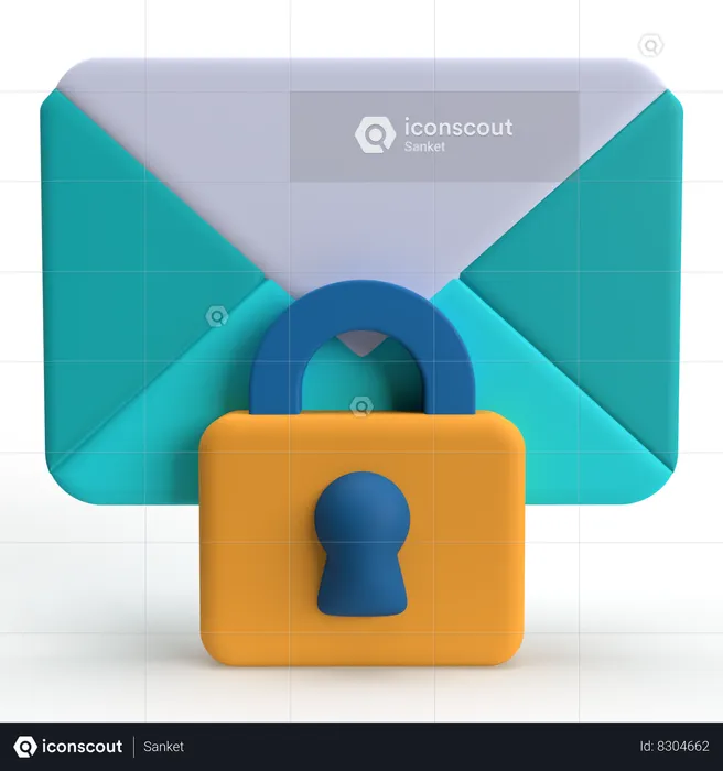 Mail Lock  3D Icon