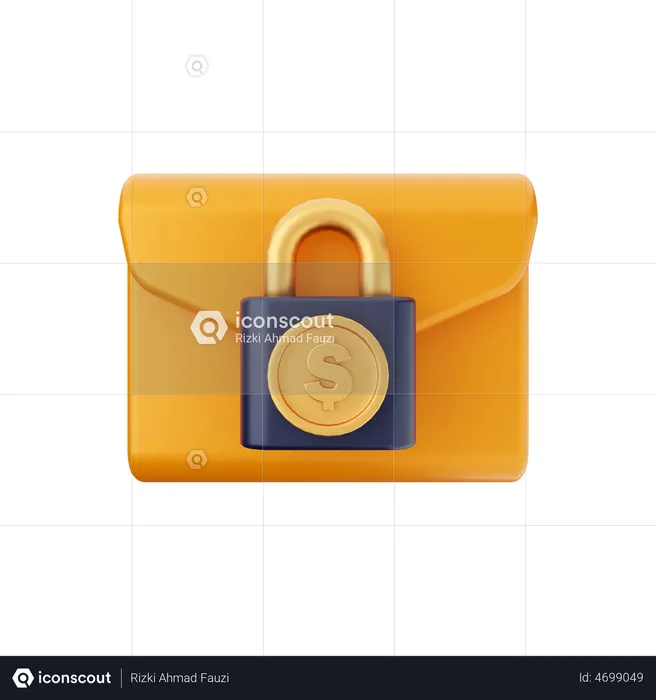 Mail Lock  3D Illustration