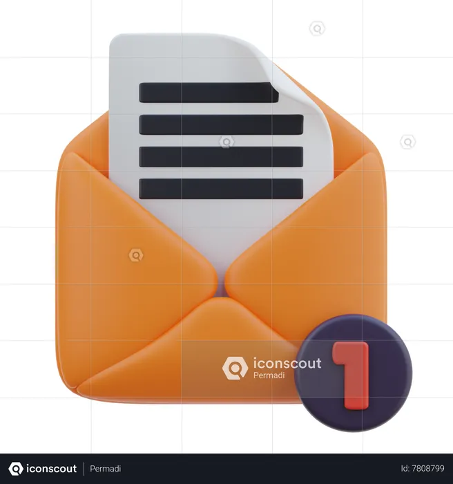 Mail Notification  3D Icon