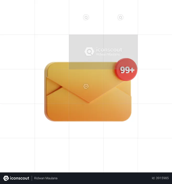 Mail Notification  3D Illustration