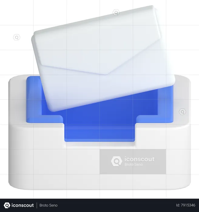 Mail on inbox  3D Icon