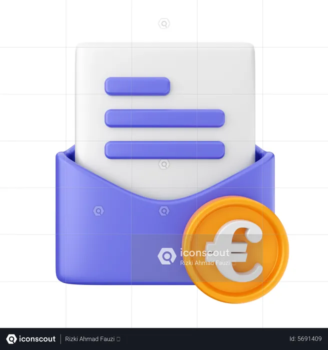 Mail Payment  3D Icon