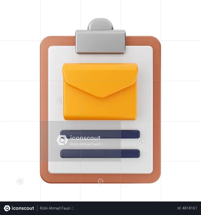 Mail Report  3D Icon
