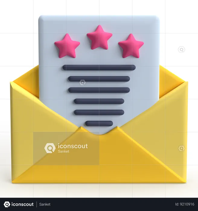 Mail Review  3D Icon