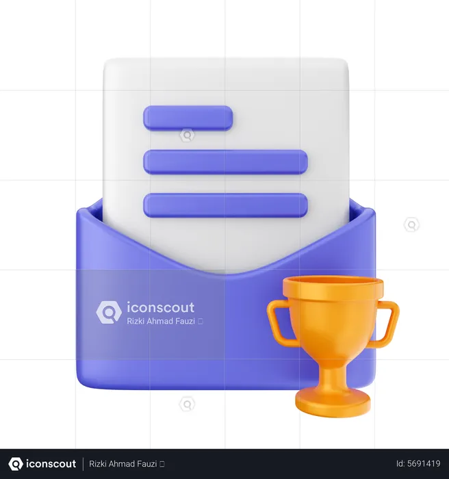 Mail Reward Trophy  3D Icon