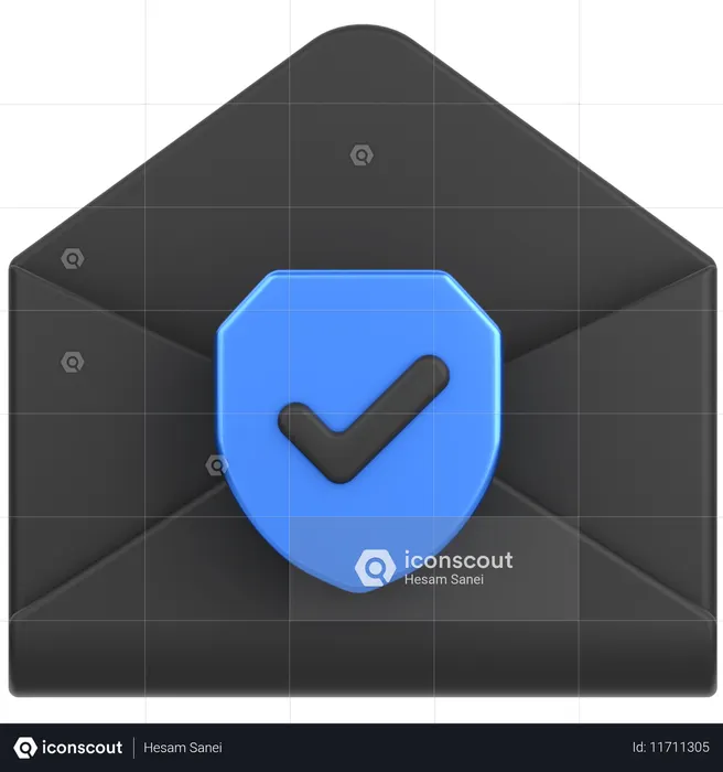 Mail Shield  3D Icon