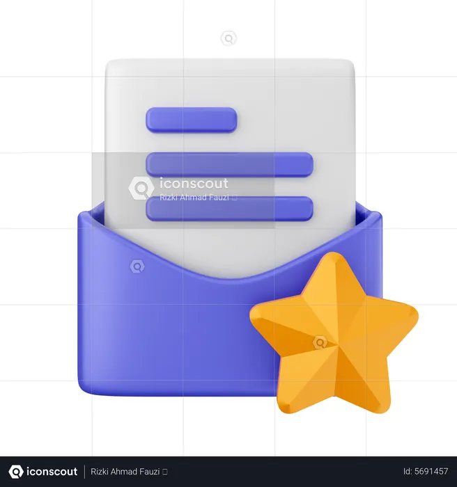 Mail Star  3D Icon