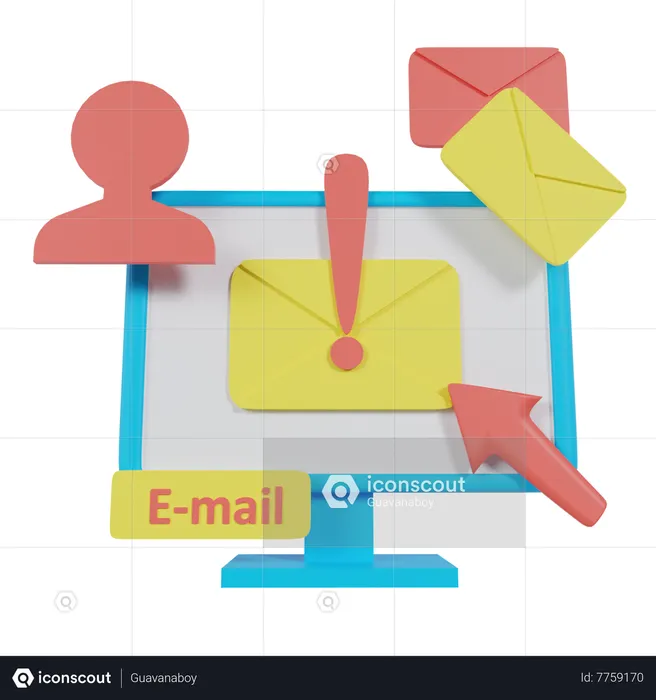 Mail Warning  3D Icon