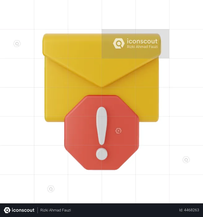 Mail Warning  3D Illustration