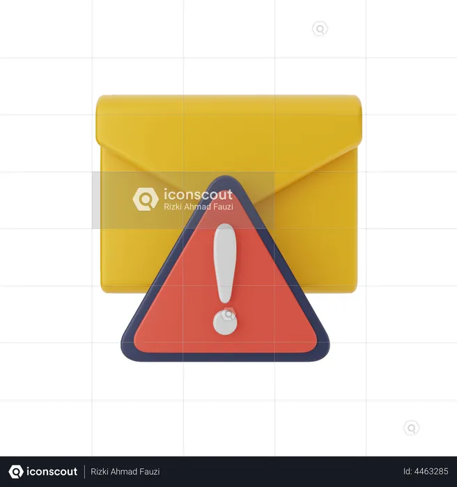 Mail Warning  3D Illustration