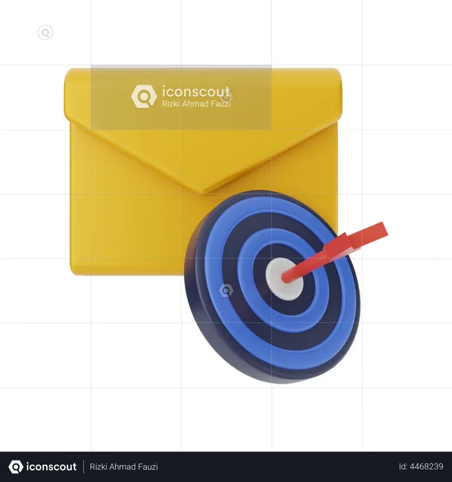 Mail With Target  3D Illustration