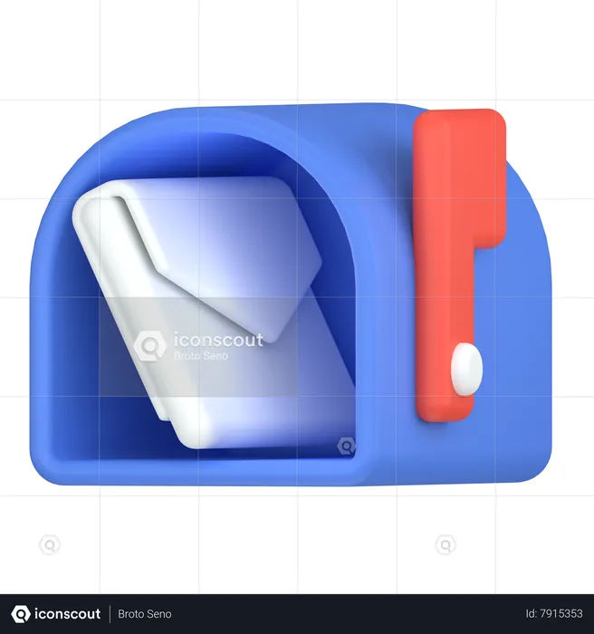 Mailbox with email  3D Icon