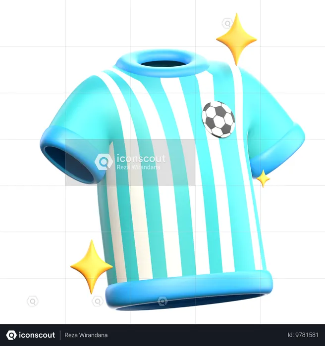 Maillot de football bleu  3D Icon