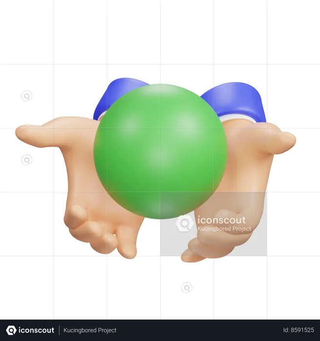 Main avec ballon Emoji 3D Icon