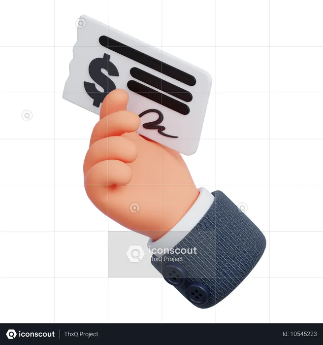 Main avec chèque  3D Icon