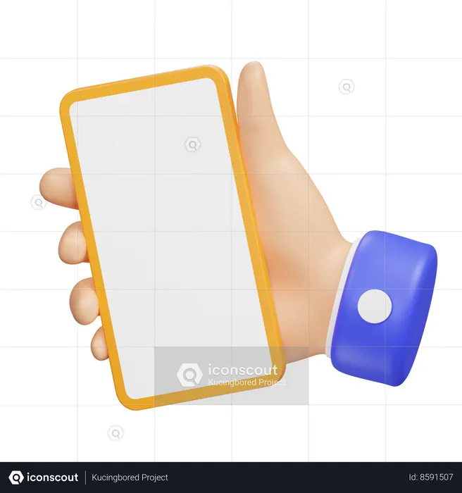 Main avec téléphone portable Emoji 3D Icon