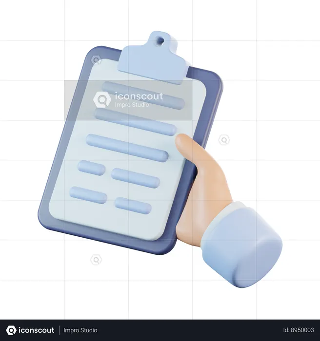 Main tenant le presse-papiers  3D Icon