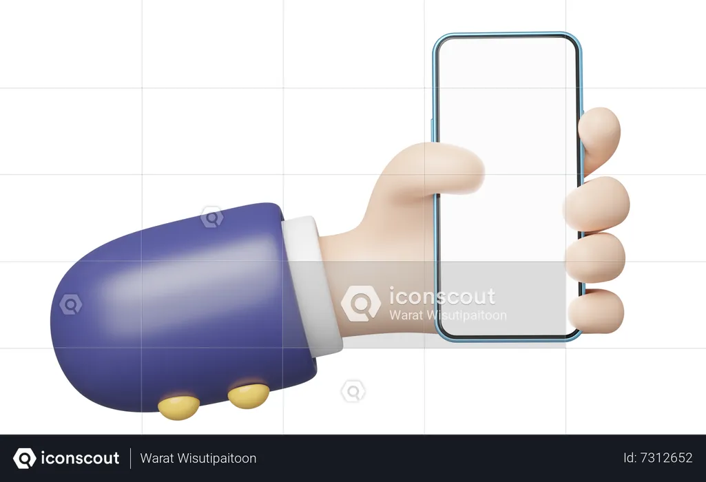 Main tenant le smartphone  3D Icon