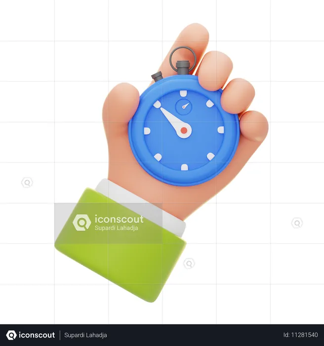 Main tenant un chronomètre gestion du temps  3D Icon