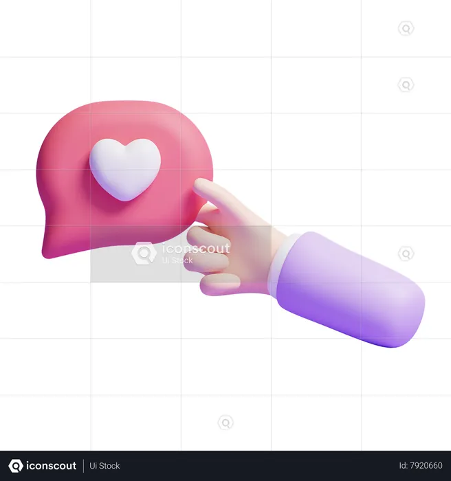 Main tenant un message d'amour  3D Icon
