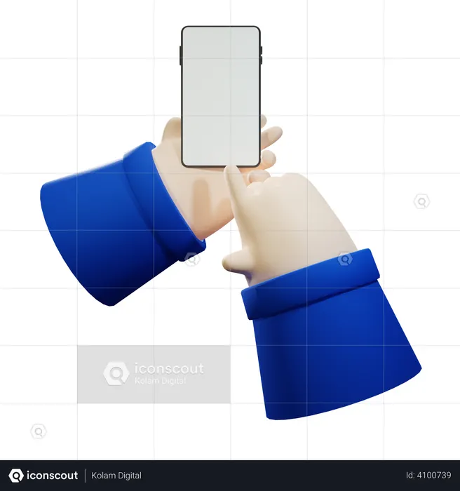 Main utilisant un smartphone  3D Icon