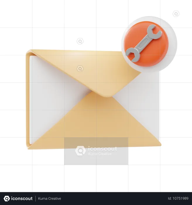 Maintenance des e-mails  3D Icon