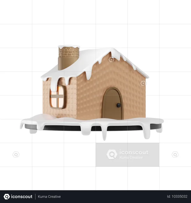 Maison de neige  3D Icon