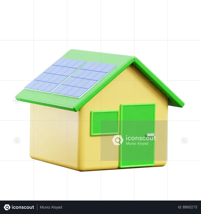 Maison écologique  3D Icon