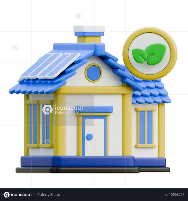 Maison écologique  3D Icon