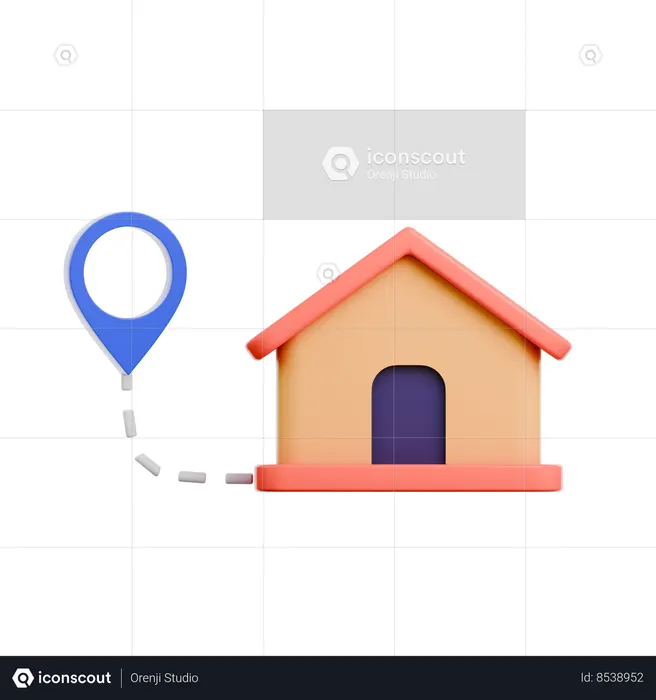 Lieu de livraison à domicile  3D Icon