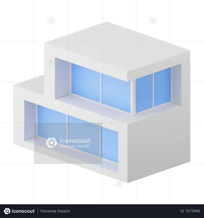 Maison moderne  3D Icon