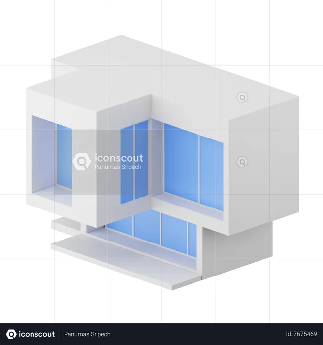 Maison moderne  3D Icon