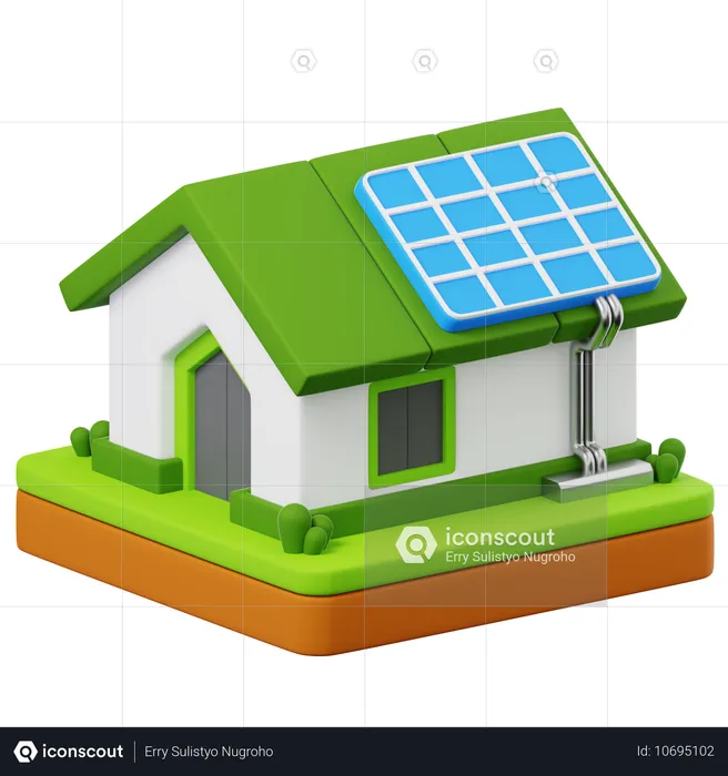 Maison solaire  3D Icon