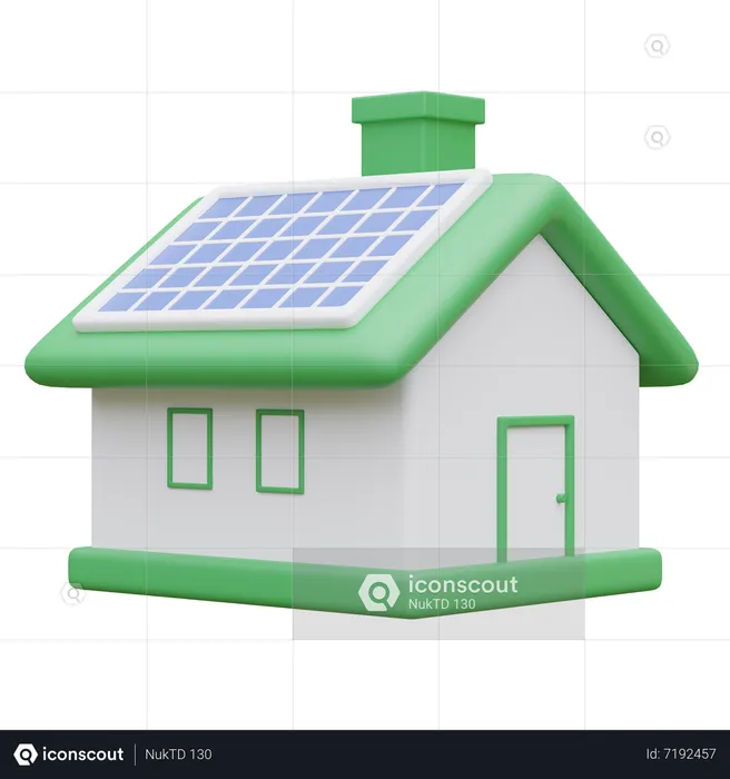 Maison solaire  3D Icon