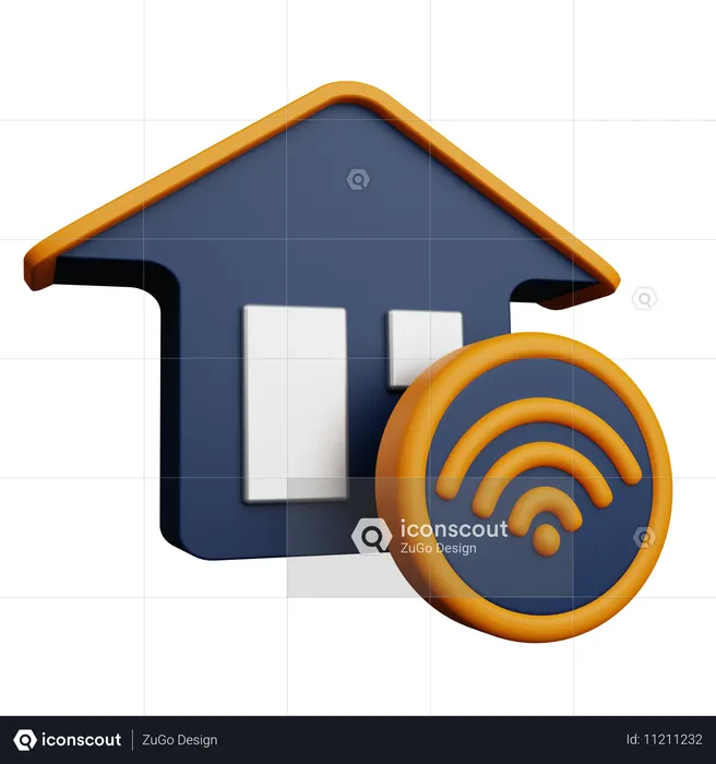 Wi-Fi à la maison  3D Icon