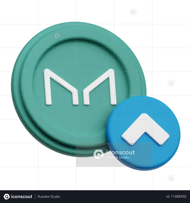 Maker Coin Up  3D Icon