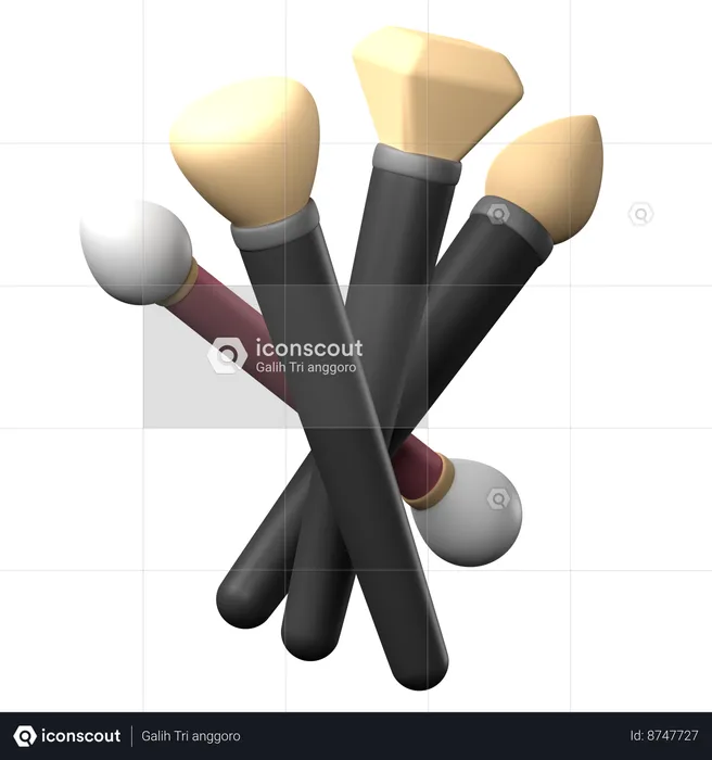 Makeup Brushes  3D Icon