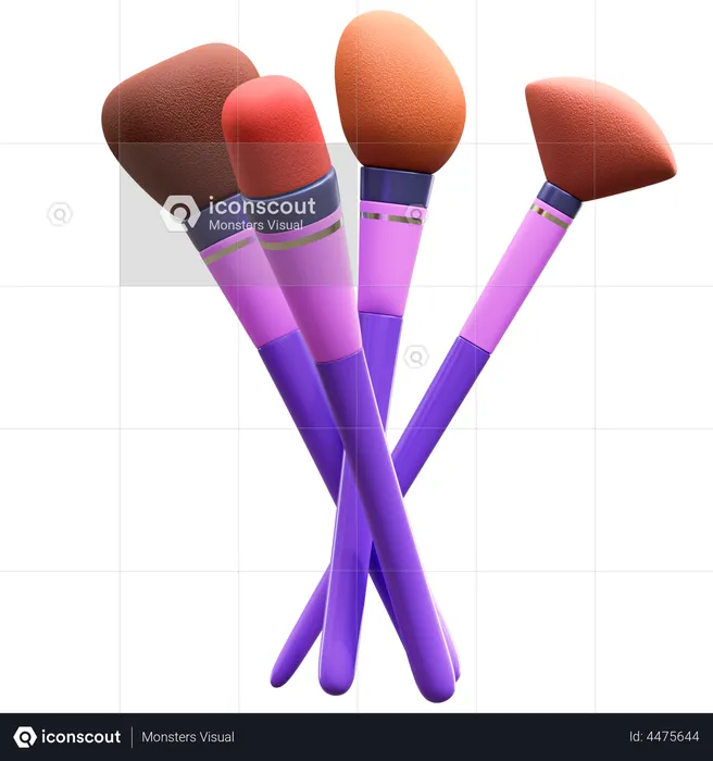 Makeup Brushes  3D Illustration