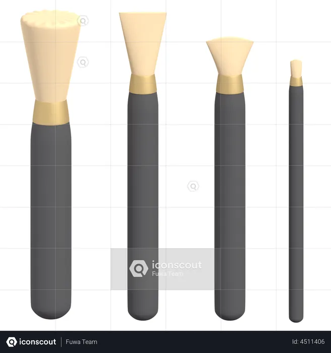 Makeup Brushes  3D Illustration