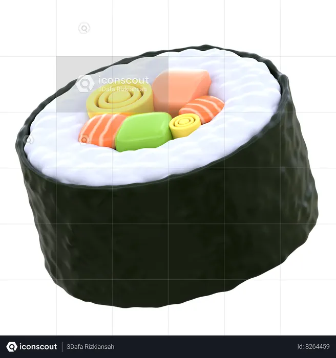 Maki Sushi  3D Icon