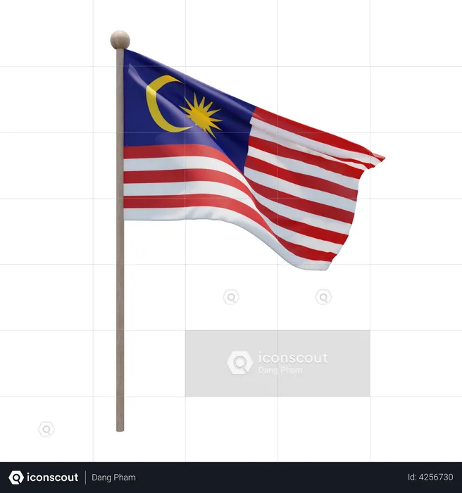 Malaysia Flagpole Flag 3D Flag