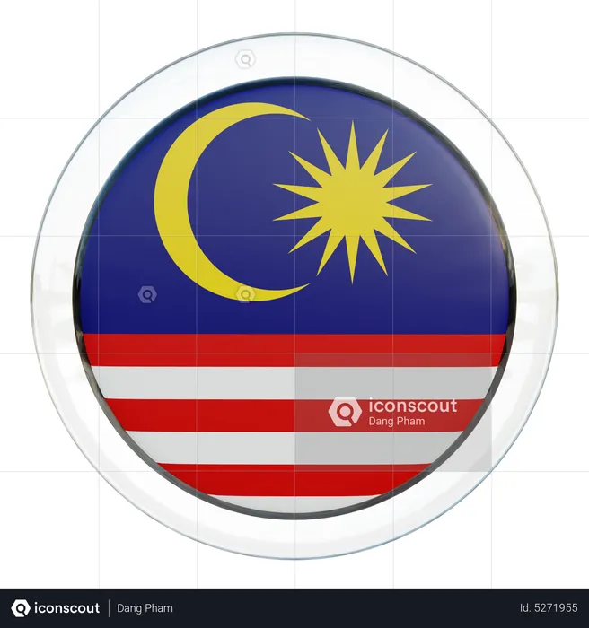 Malaysia Round Flag Flag 3D Icon