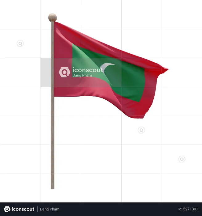 Mastro das maldivas Flag 3D Icon