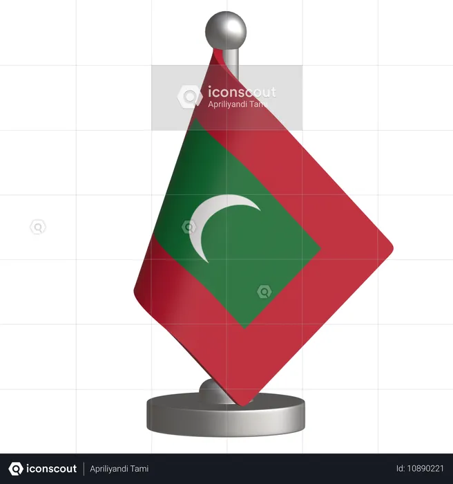 Drapeau de bureau des Maldives  3D Icon